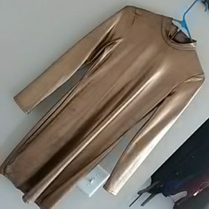 Gold mini dress